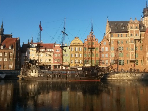 L'affaccio del centro storico di Danzica sulla Motława ghiacciata. -16 °C si vedono anche!